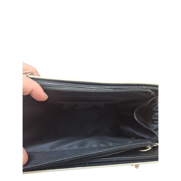 Miche Bag Purse Paperclip Chain Shoulder Handbag Denim Faux Leather Minimalist - Picture 3 of 4